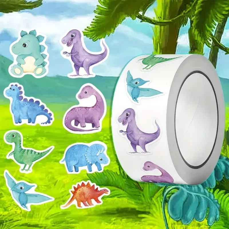 100-500ks zvieratá Dinosaur Stickers odmeňte nálepky pre školu Odmenu Študenti Učitelia Roztomilé dekorácie Darčekové skrinky štítok