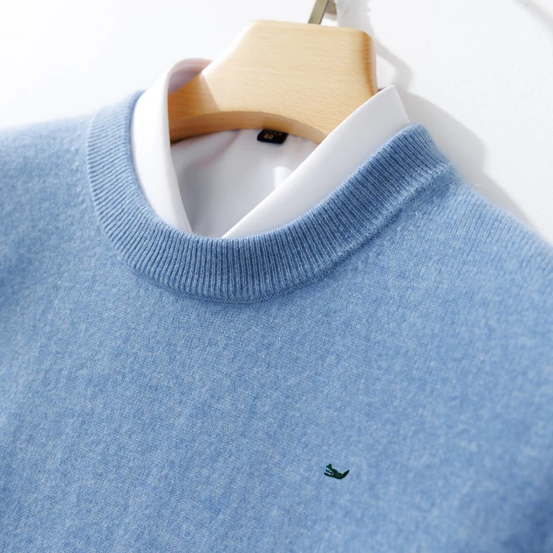 100% bavlnené pullové svetre M-5xl sharkcrocodile logo s dlhým rukávom Pánky O-krk Swvece Casy Fit Type Mužské pletené pláštenky