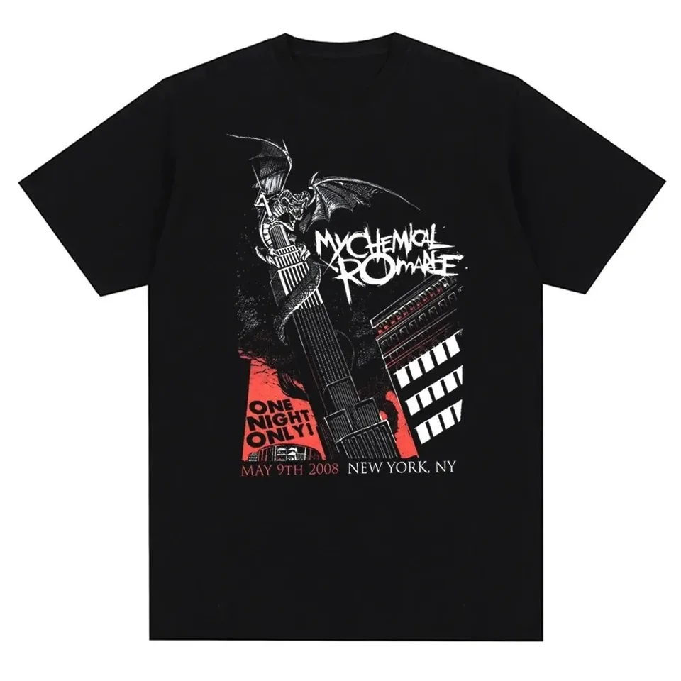 100% bavlnené pánske tričko My Chemical Romance MCR Band Tlač rodiča-dieťa Tričko Punk Emo Rock Summer Fashion Gothic Top