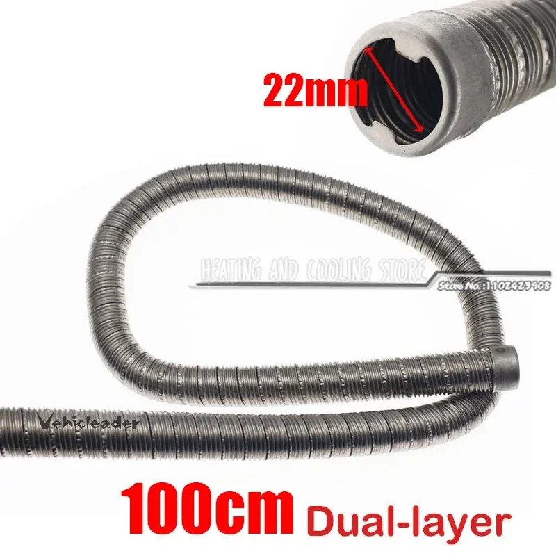 100 cm s dvoma vrstvovými ohrievačmi výfukových plynov o rúrke Vzduchová nafta výfukovej trubice z nehrdzavejúcej ocele 22 mm pre Webasto Eberspacher