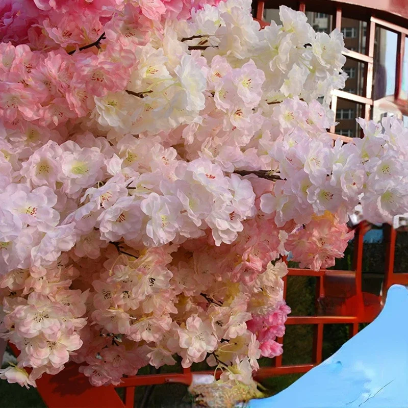 100 cm umelý kvetina čerešňový kvet vetvy Blossom Blossom Peach Blossom Cherry Branch Svadobná dekorácia falošná kvetina Domáca dekorácia