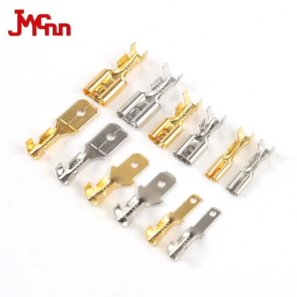 100-dielna 2,8 mm, 4,8 mm, 6,3 mm plug Spring SPADE SPADE Cold Crimping Terminál konektor CONECTOR CONEKTOR DREH SET.