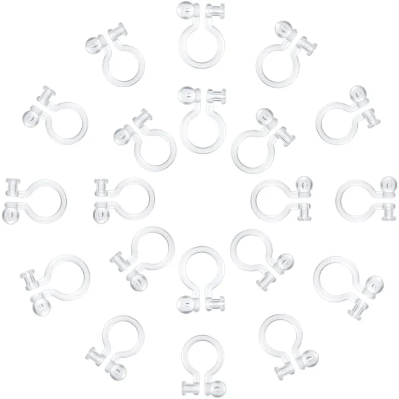 100 ks 4 Štýly Živé náušnice Komponenty Clear Clip-On náušnice Clip Clip-On náušnice pre domácich majstrov, ktoré nie sú prepichnuté náušnice