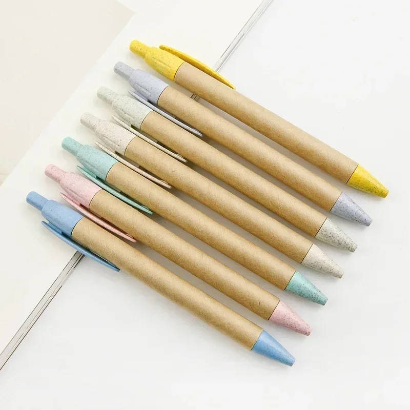 100 ks Eco Kraft Paper Ballpoint Pens na písanie roztomilých školských potrieb kancelárskych potrieb