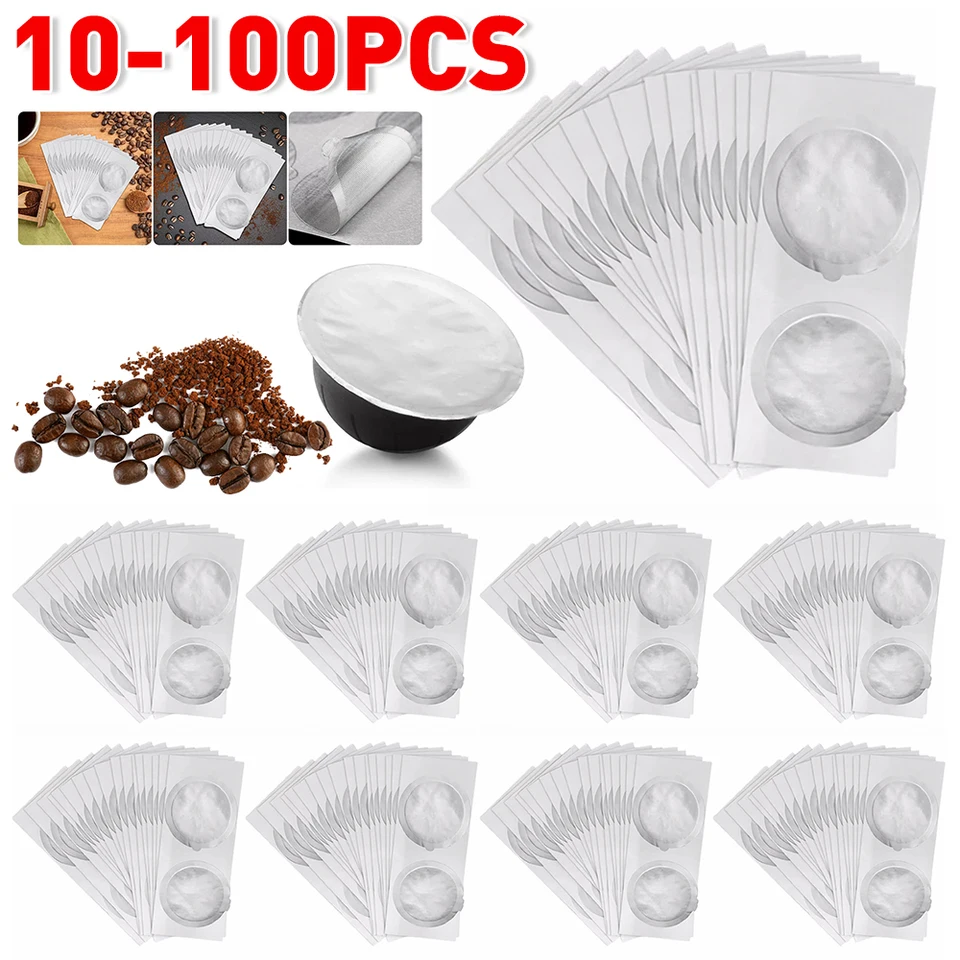 100 ks hliníkové fólie viečka LIDSKO ZABEZPEČENSTVO Hliníkových tesniacich nálepiek krémové penové kaviareň Filter veko pre kaviareň Nespresso Vertuo