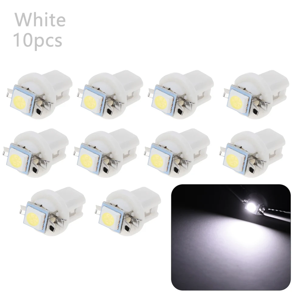 100 ks LED žiarovky Dashboard Dash Dash Dash Light T5 B8.5d 5050 1 SMD LED auto prístrojové prístrojové žiarovky Shifter Light DC 12V