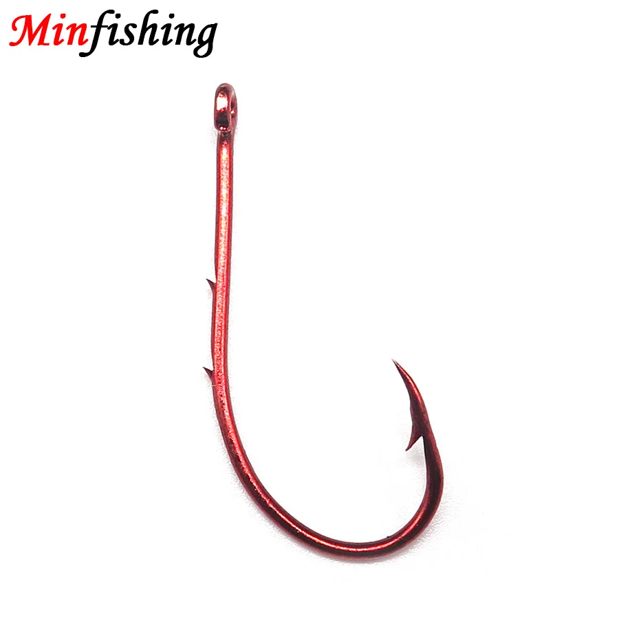 100 ks/veľa červeného krytu s dvojitým ostnatým háčikom High Carbon Steel Baithhold Hook River Rybolov