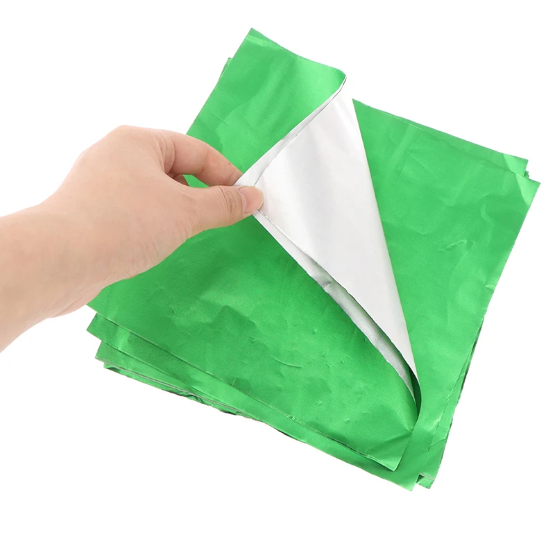 100 listov 20*20 cm farebná hliníková fólia čajový obal obalový papier Svadobný čokoládový papier Candy Darčekové balenie papierových listov