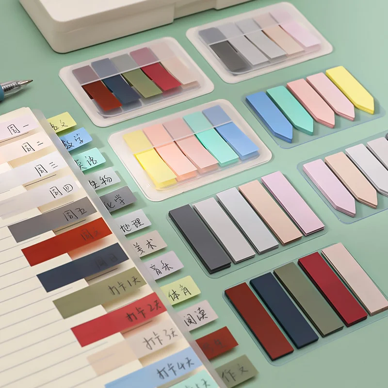 100 listov Macaron Color Sticka Poznámky Pasterová nálepka Index Vlajky Kľúčové body Značky Školské kancelárske potreby