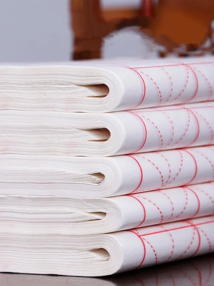 100 listov Rice Xuan Paper Grid Japanese Chinaese Tradičné vodné atramentové kefy Art Calligraphy Musí mať pre začiatočníkov copybook