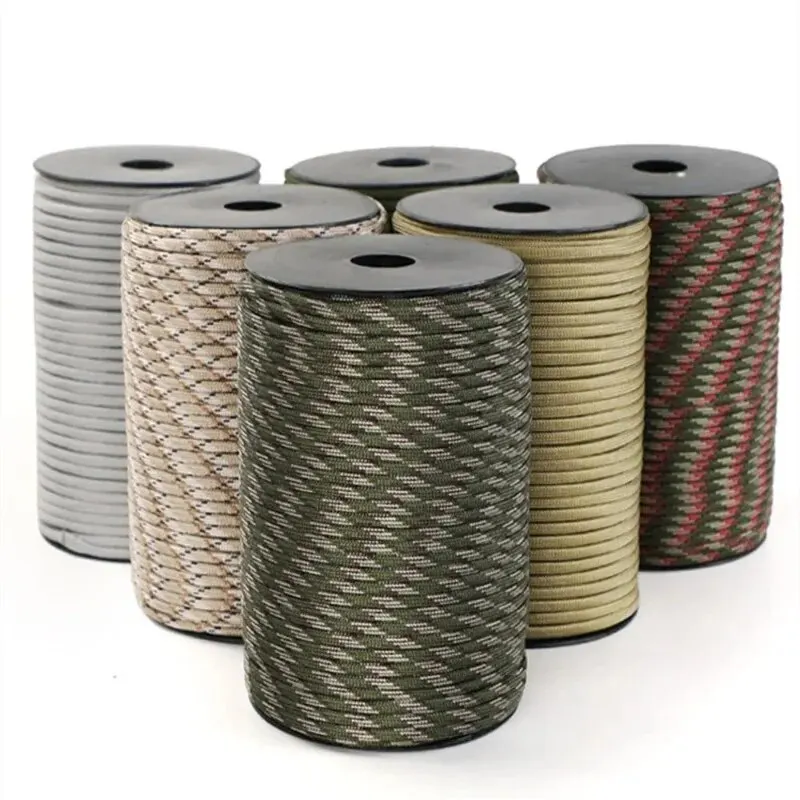 100 m 550 Vojenský štandard 9-Core Paracord Lope 4 mm vonkajšie padákové šnúry prežitie dáždnik Stan na kemping