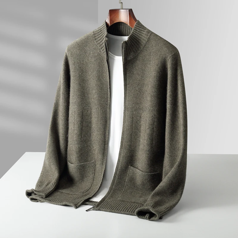 100% merino vlnený sveter na jeseň a zima Nový Cashmere Cashmere Cashmere Wargan Warb Soft Sweater s dlhým rukávom Solid Col