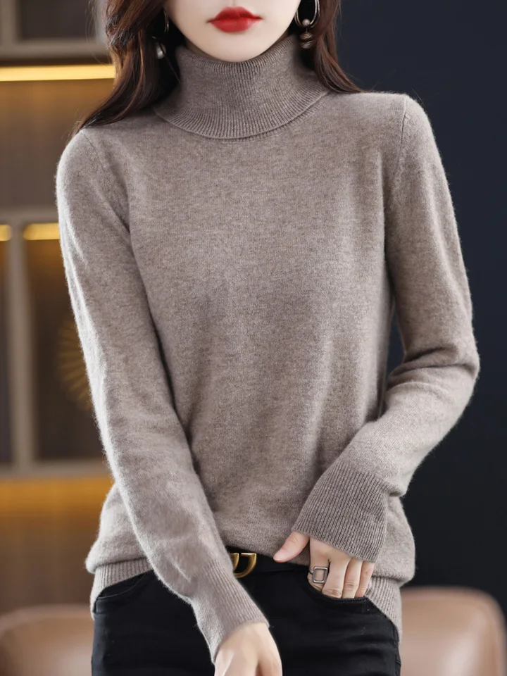100% Merino Wool Cashmere Women Wittted Sweater Turtleneck s dlhým rukávom jesenné oblečenie Straf Straf Oficiálny obchod y2k