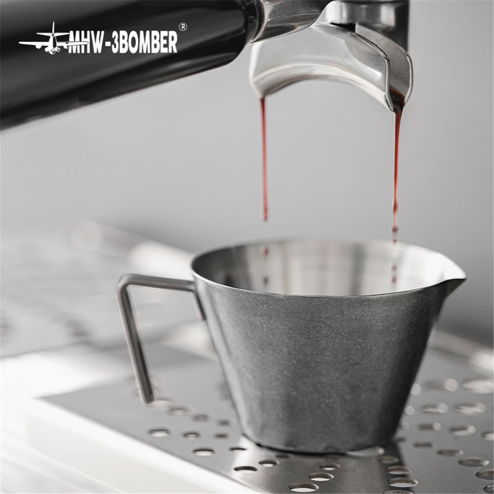 100 ml espresso meracie šálka s mierkou z nehrdzavejúcej ocele šálka kávového šálky ostré ústa s mierkou rukoväte meracie hrnčeky hrnčeky Kávy