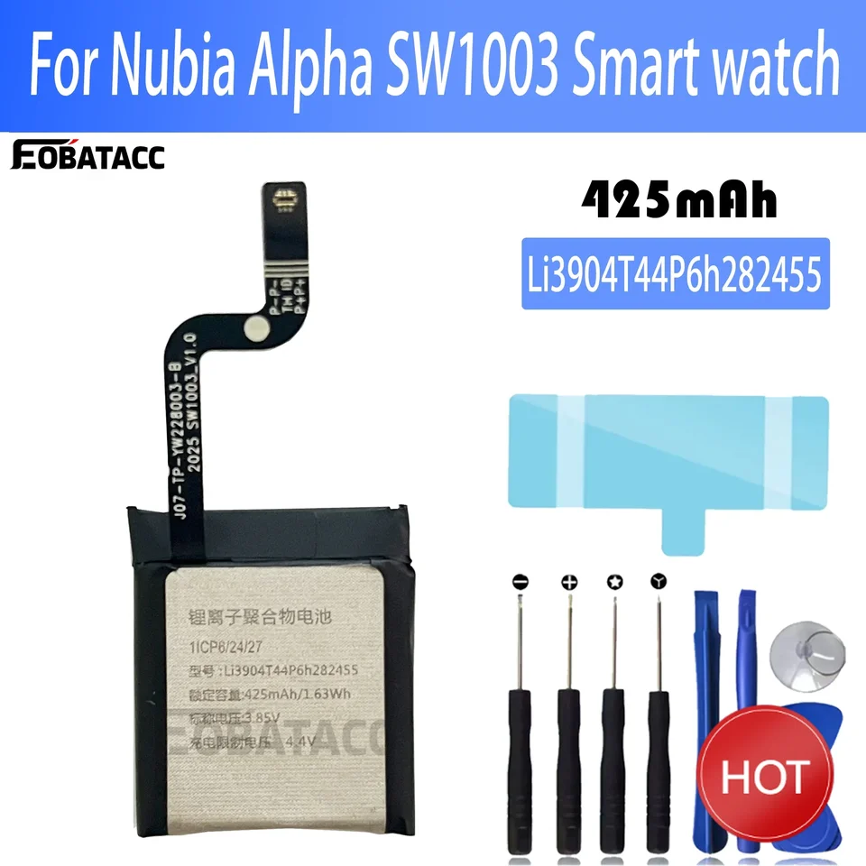 100% nová originálna batéria LI3904T44P6H282455 pre Nubia Alpha SW1003 Smart Watch Batéria + Nástroje zadarmo