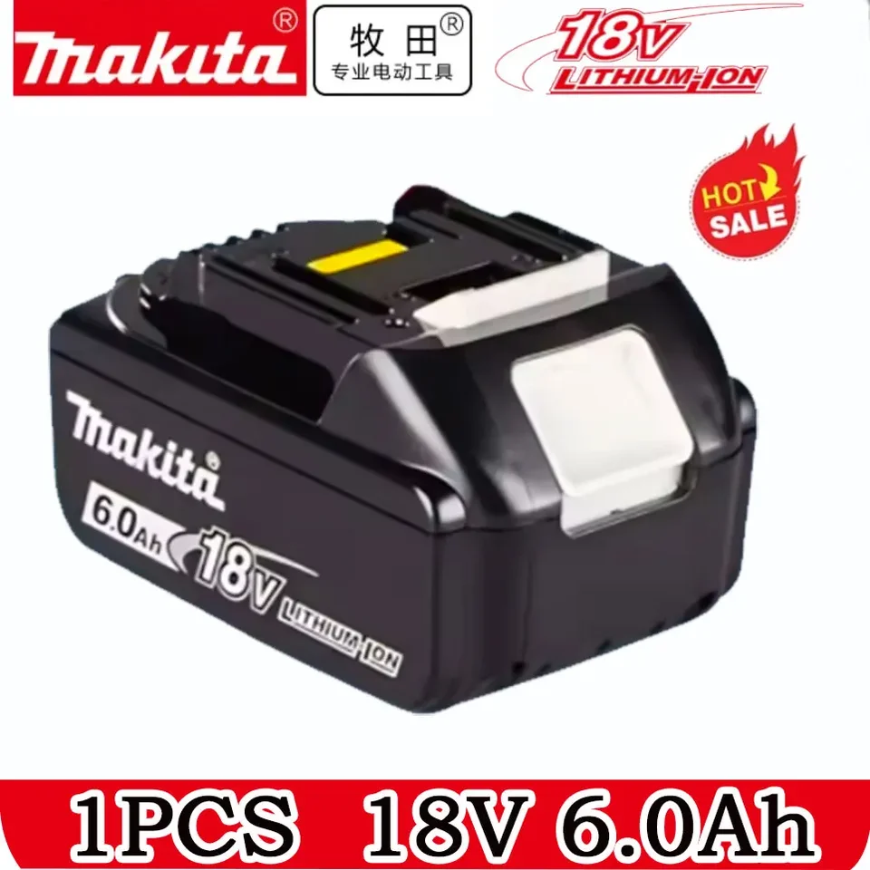 100%originálna Makita 18V Nabíjateľná batéria napájacieho nástroja, vymeniteľná lítium-ión LED, 6,0 Ah 18V LXT BL1860B BL1860BL1850 BL1830