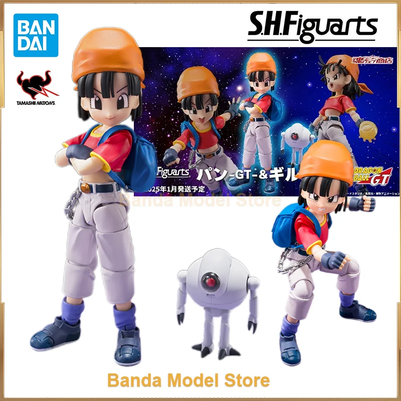 100% originálne bandai shfiguarts shf Pan Giru Dragon Ball GT Pan GT Gill PVC Anime Action Collection Figure Model hračky darčeky