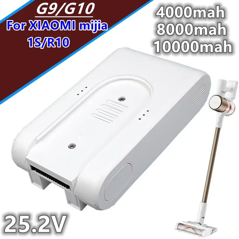 100% originálny bezdrôtový vysávač 25,2 V 4.0AH/ 10,0AH/ pre Mijia Dreame G9 G10 1S R10ReChargeable Balíček lítium -iónových batérií