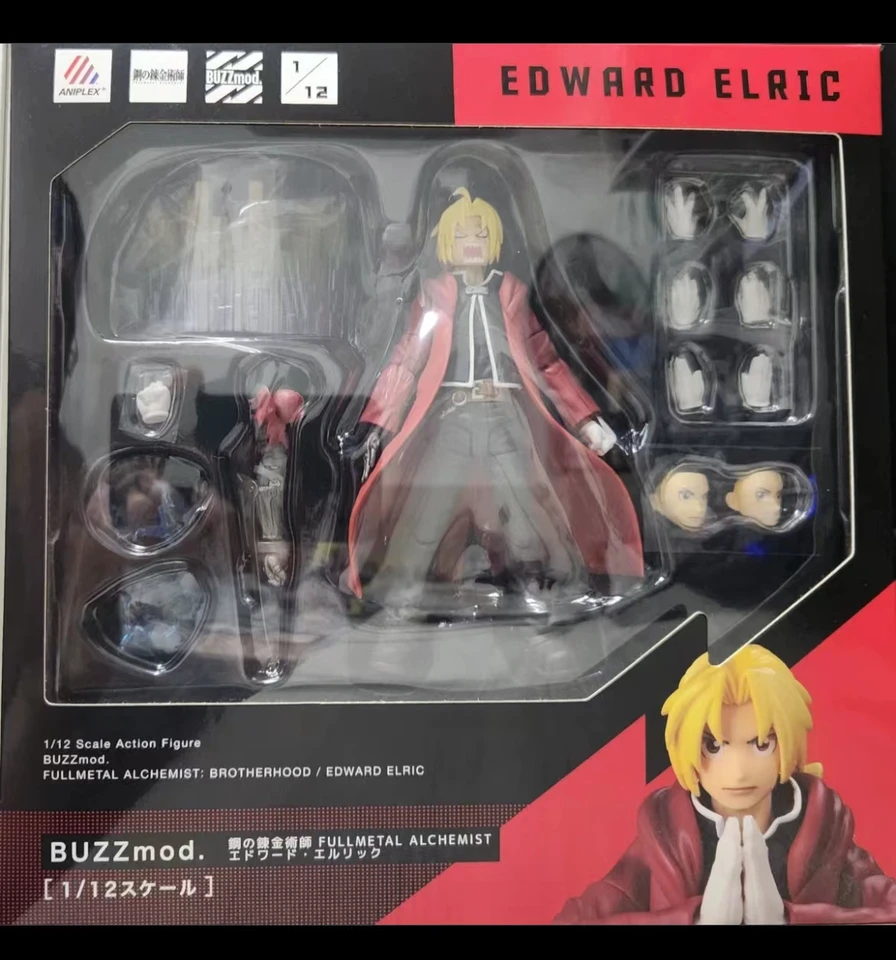 100% originálny Buzzmod fullmetal alchymista Brotherhood Edward Erlic Action Figurs Anime model hračky figura na sklade