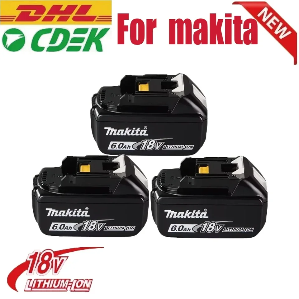 100% originálny nabíjateľný elektrický náradie, vymeniteľná batéria 6.0AH 18 V Makitaled lítium-Ion, LXT BL1860B BL1860BL1850