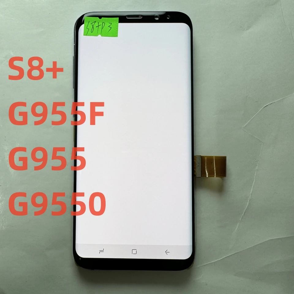 100% originálny S8 Plus G955F G955 vhodný pre S8+Defektná zostava obrazovky s výmenou skenerov dotykovej obrazovky