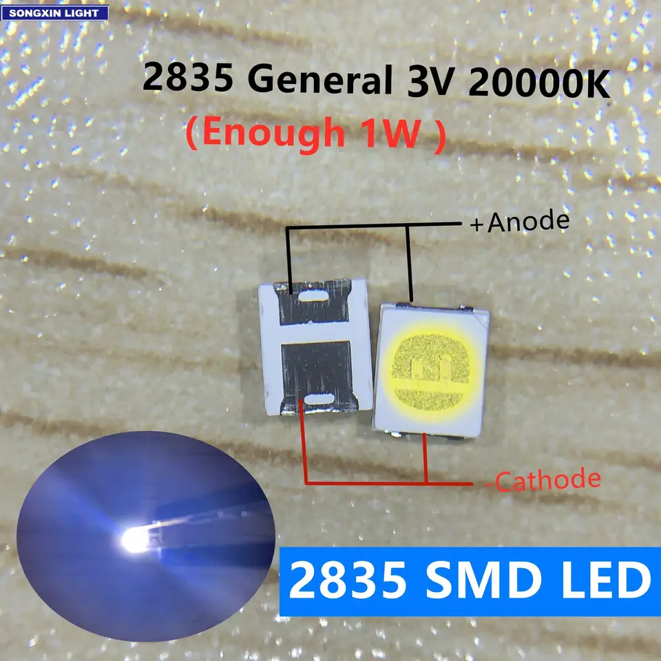 100 pcs Originálny Lextar 2835 3528 1210 3V 2W SMD LED na opravu TV podsvietenia studené biele LCD podsvietenie LED LED