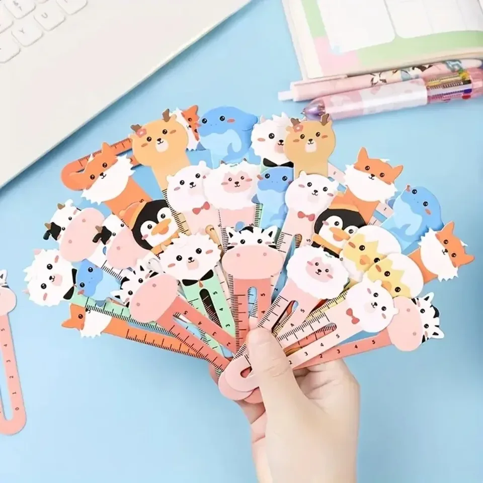 100 percent kreslených zvieracích papierových záložiek vládca pre deti narodeninová oslava láskavosť späť do školy Darčeky učiteľov Pinata Filers Goodie Bag