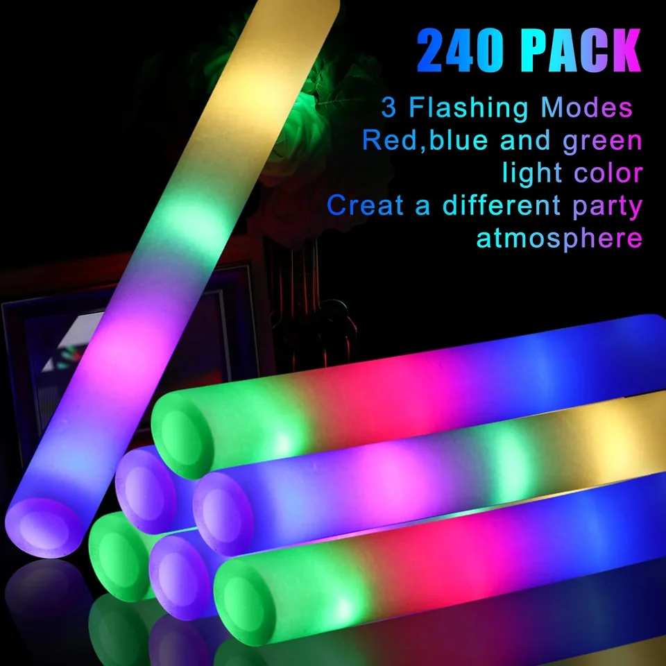 100 percent žiarových tyčiniek Hromadné farebné RGB LED Foovská rozveselená trubica v tme