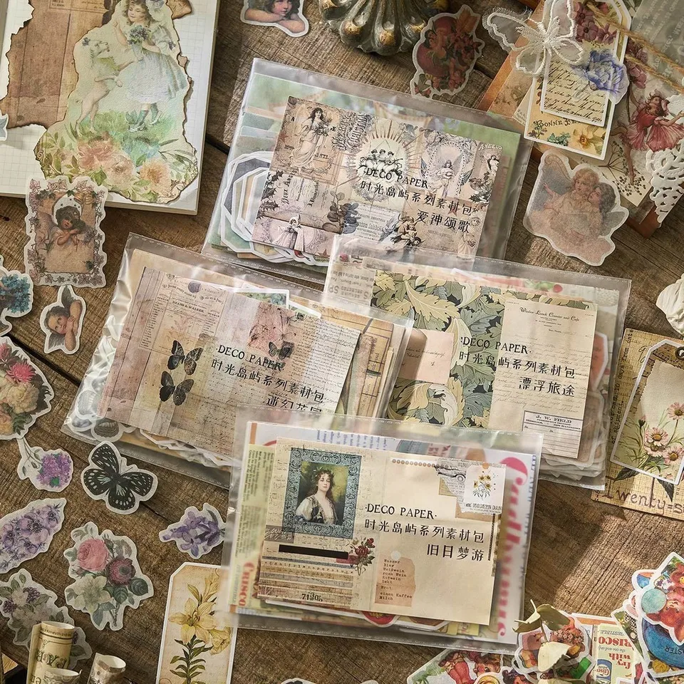 100 počítačov dekorácie Scrapbook Vintage Material