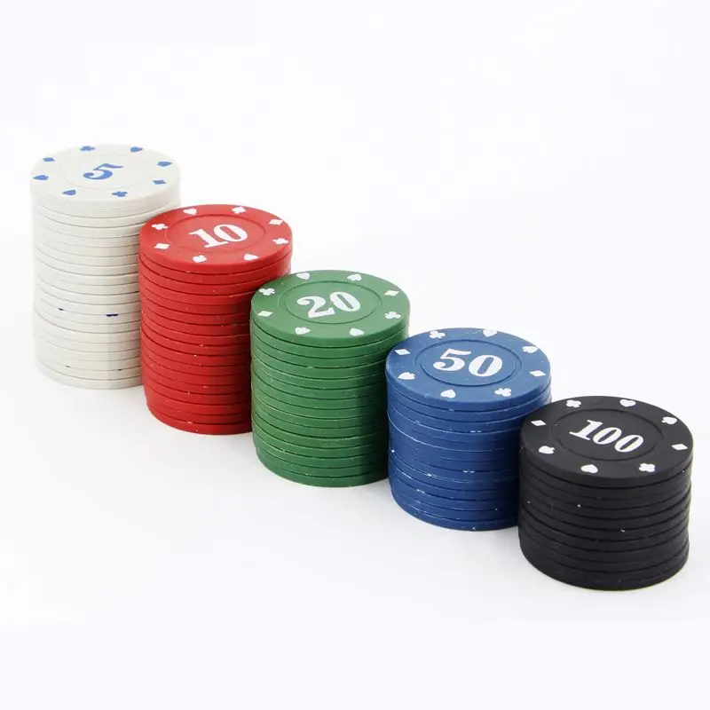 100 počítačov Prenosná šachová karta izba kasíno Texas poker štiepky Entertainment Equipment Poker Chips Set príslušenstvo stolové hry