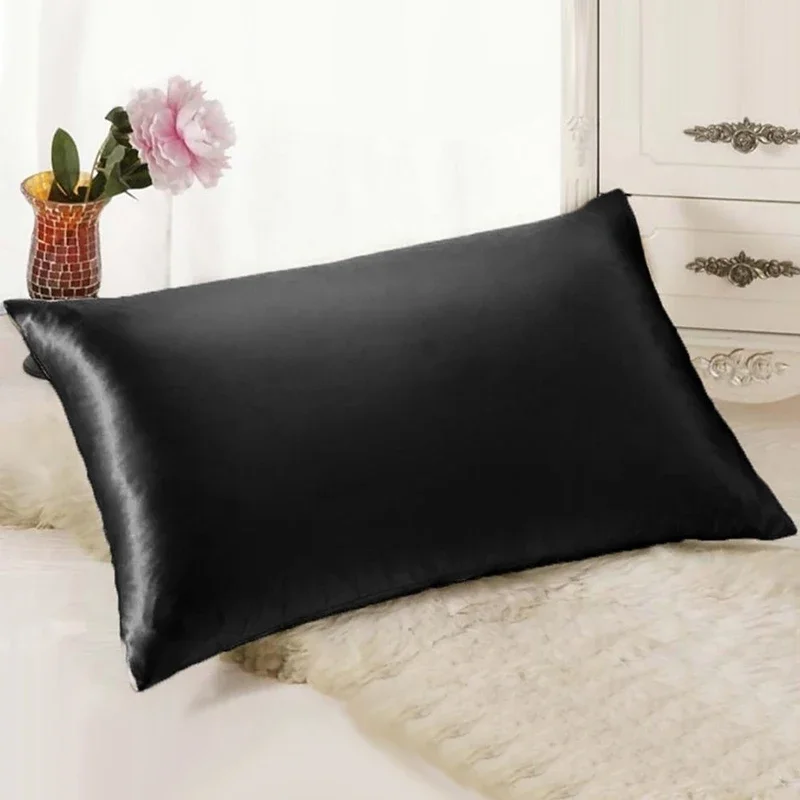 100% Queen Standard Satin Silk Soft Mulberry Plain vankúšový kryt kreslo stoličky sedadlo štvorcový vankúš 50*66 cm vankúš.