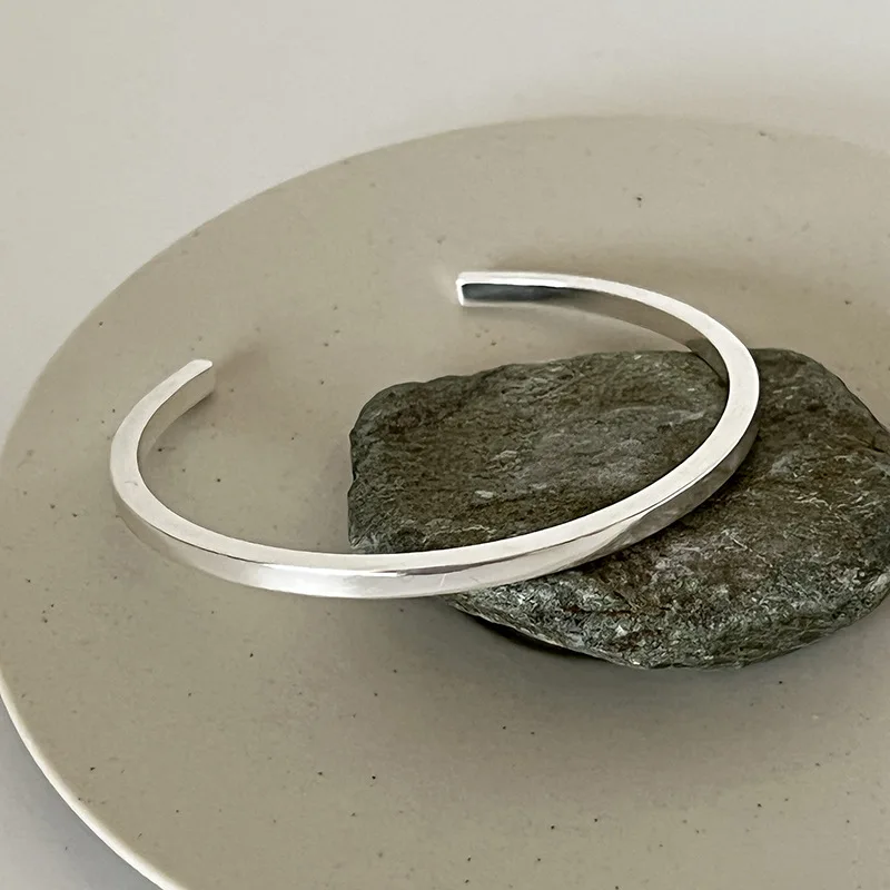 100% Solid 925 Sterling Silver Metal Náramok pre ženy vintage ručne vyrábaný náramok Hasp Barkle Darček S-B451