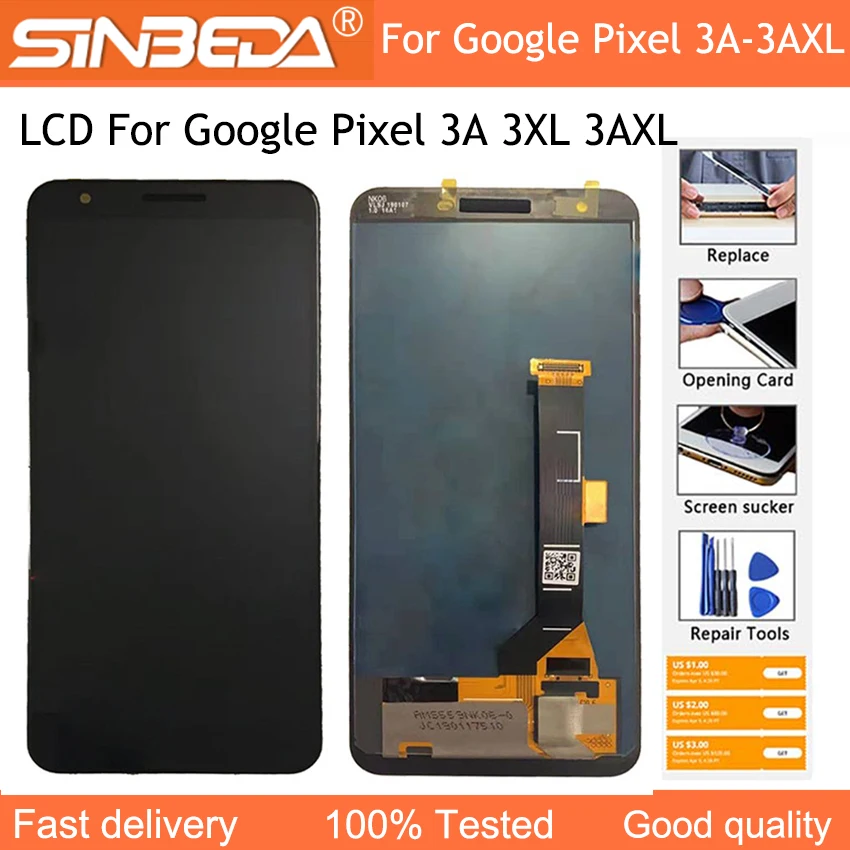 100% testovaná LCD pre Google Pixel 3 3A 3xl 3AXL LCD Display Display Display Digitalizátor Zostava Zostava pre digitátor pre Google Pixel 3xl 3AXL