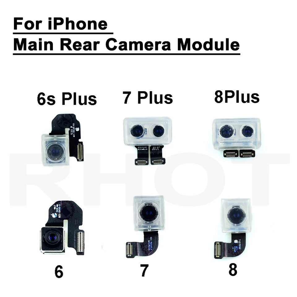 100% testovaný pôvodný zadný hlavný zadný fotoaparát pre iPhone 5 6 6 plus 6s 6s plus 7 7 plus 8 8 plus zadný hlavný zadný modul
