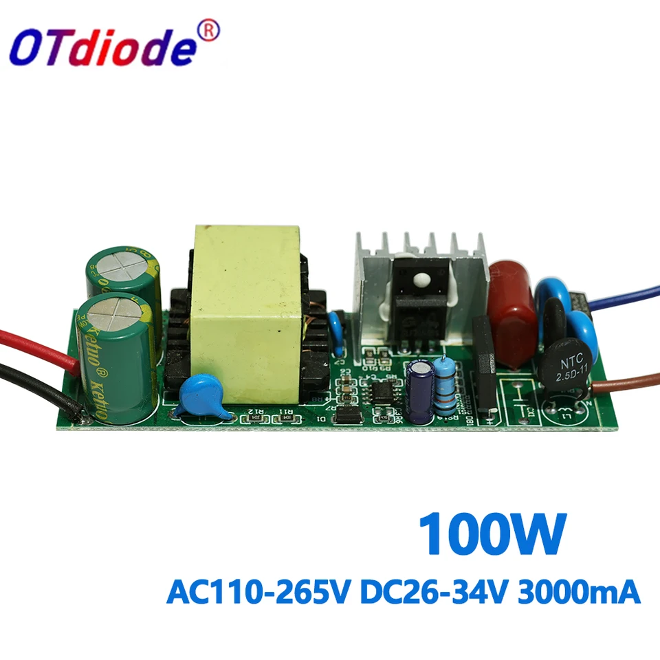 100 W napájací zdroj vodiča LED AC 110V 220V na DC 26V 30V-34V 3000MA Vysoký PF izolovaný transformátory prúdu pre DIY povodeň L