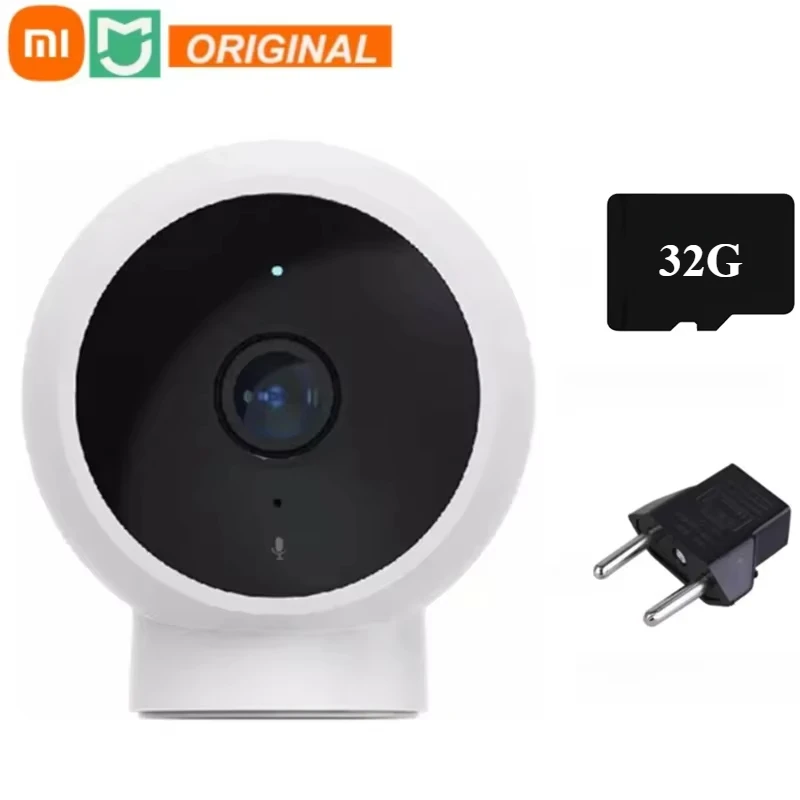 100% Xiaomi Mijia Smart IP Camera 2K 1296p HD AI Vylepšená detekcia pohybu 2,4 g WiFi Infračervená nočná domáca mini kamera pre aplikáciu Mihome App