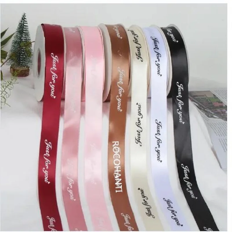 100 yardov Custom Personalizované tlačené grosgrain stuha 100% Polyester 10 mm saténová stuha s jednou tvárou s logom recyklovaným popruhom