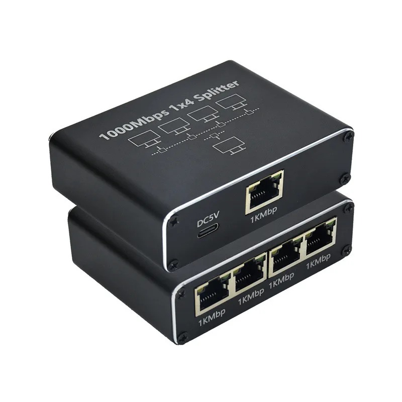 1000 Mbps Ethernet Splitter Adapter LAN Extender Network RJ45 1 až 2/3/4 Pracuje súčasne pre prepínač TV Computer Router