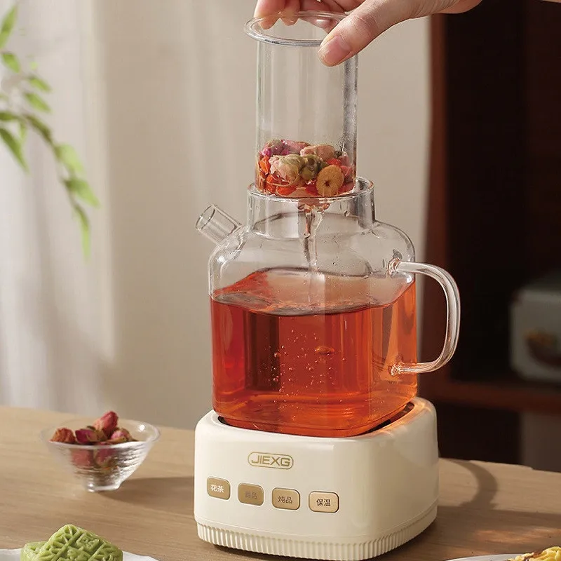 1000 ml zdravie Cup Cestoval elektrická kanvica multifunkcialelektrický dusený pohár Smart Office Glass Flower Teapot Auto
