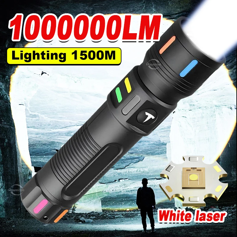 1000000 LUMENS LED baterka Prenosná dobíjateľná baterka vonkajšia taktická kempingová kempingová vodotesná lampa rybárske svetlo