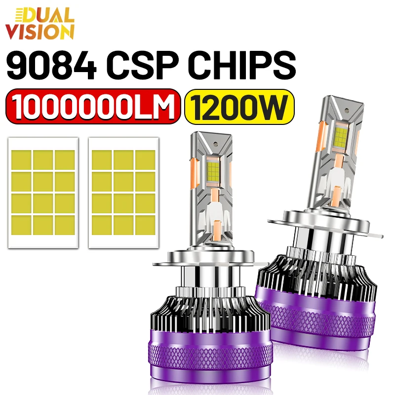 1000000LM 1200W H7 H4 LED svetlomety CANBUS H11 H8 6500K WHITE H1 HB3 9005 HB4 9006 9012 HIR2 H9 H16 24ks 9084 CSP CSP Svetlá
