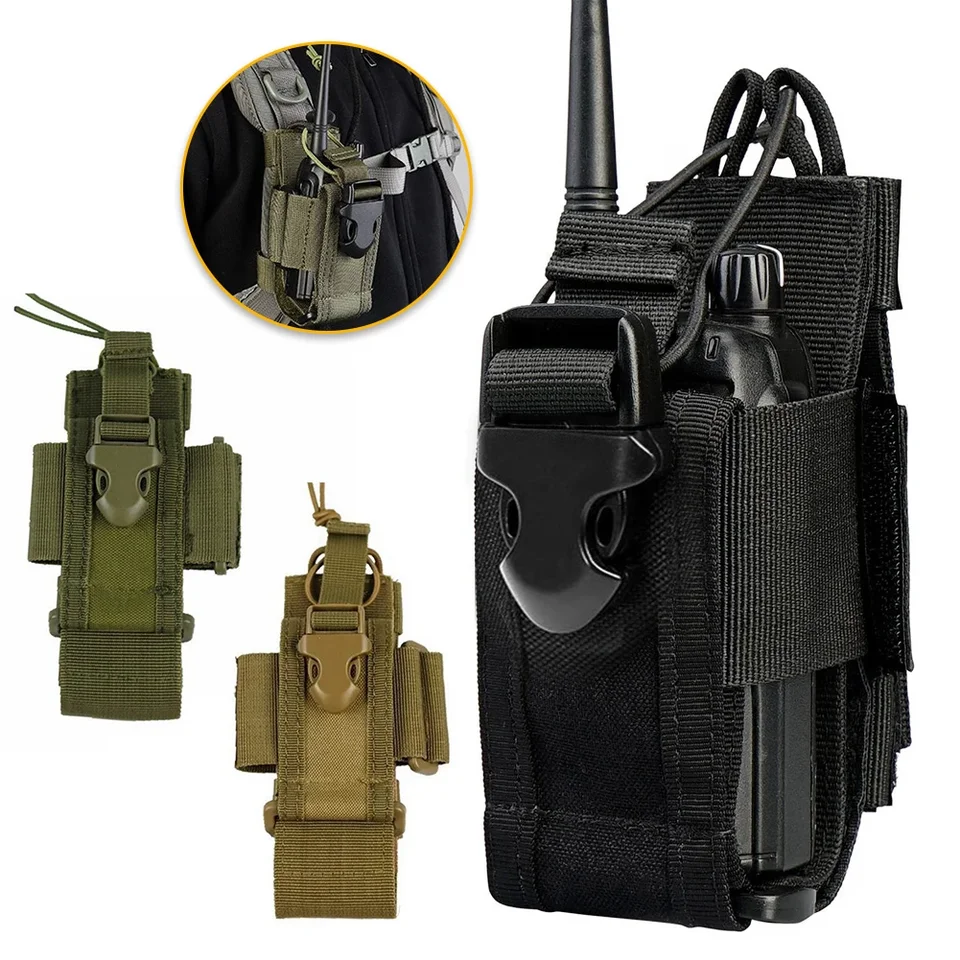 1000D nylon taktické puzdro Radio Walkie Talkie Holder Bag Bald Balíček poľovnícke doplnky časopis Outdoor Airsoft Equipment
