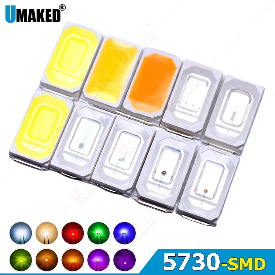 1000ks 5630/5730 SMD LED dióda čip 0,5 W teplá červená červená zelená modrá žltá oranžová uv fialová ružová ružová lampa svetlo Light Light Light Light Emiting