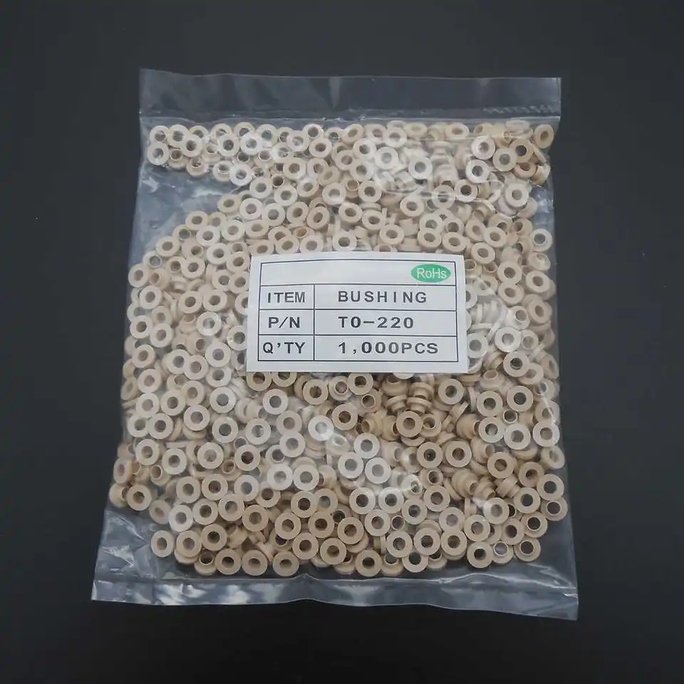 1000ks/lot to-220 s vysokou teplotou izoláciu nylonová podložka Bushing hnedý béžový rohs priemer 6 mm clony 3 mm AC3,0KV *FD059