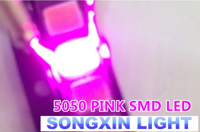 1000ks/šarža SMD 5050 Pink SMD LED dióda 5050 SMD SMT Pink LED LED PLCC-6 3-chips 5.0*5,0 mm 60MA-0.2W Super Best Best Quality Nové