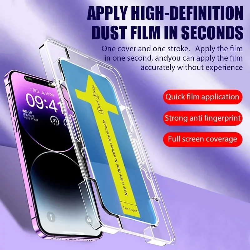 100d 0,2 mm temperované sklo pre iPhone 16 15 13 12 11 14 Pro Max Plus chránič obrazovky pre xr xs max s pripevňovacím krytom zarovnania