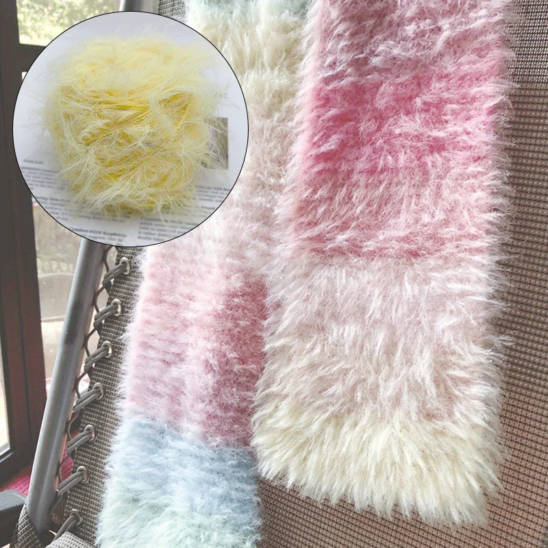 100G dlhé vlasy Mink Cashmere Bleed priadza Diy ručné pletenie niť za háčkovanie svetových šatiek Soft