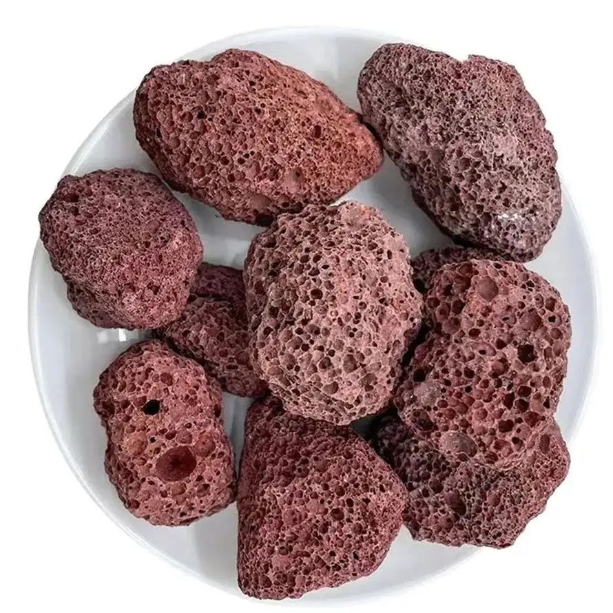 100G Prírodná pórovitá červená a čierna sopečná skala Originálne kamenné biologické gule Bio filter pre akvárium
