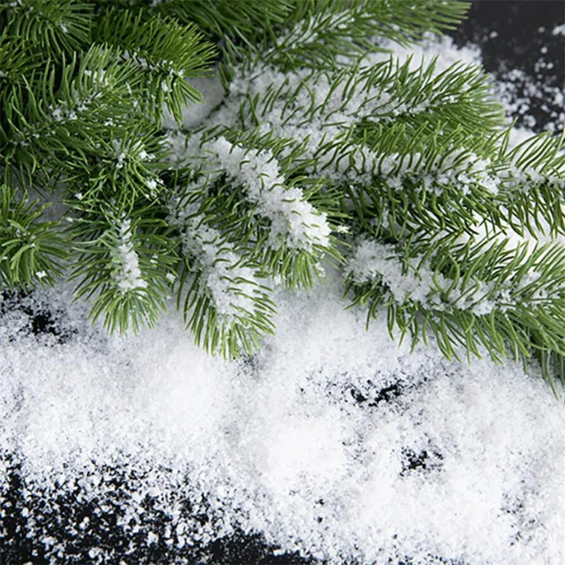 100G Vianočné DIY umelý snehový prášok vianočné stromčeky Plastové falošné snehové scény Zimná párty dekorácia Navidad