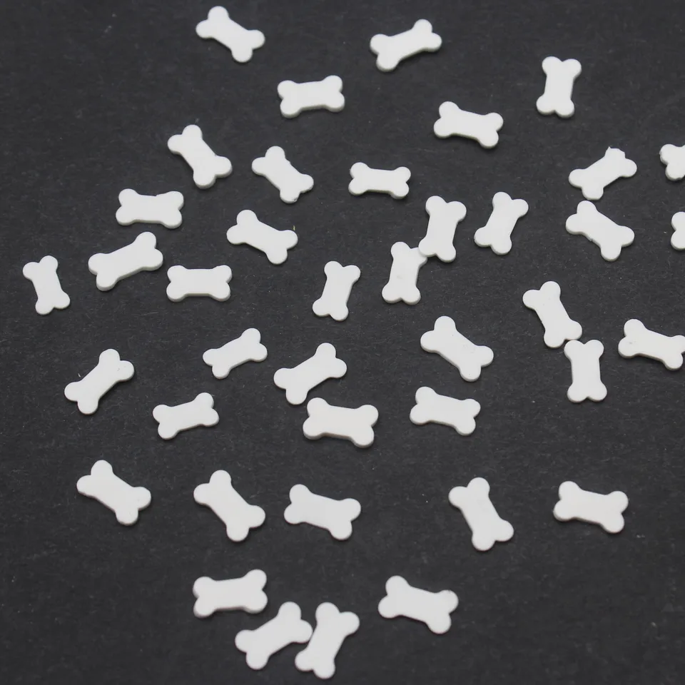 100g/šarža 1 cm bielej kosti ílu plátky faux Food Posypanie dodávky Slime Crafts Faling
